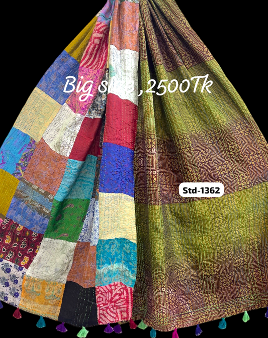 Handmade Silk Stole- While style meets utility-Big Size-1362