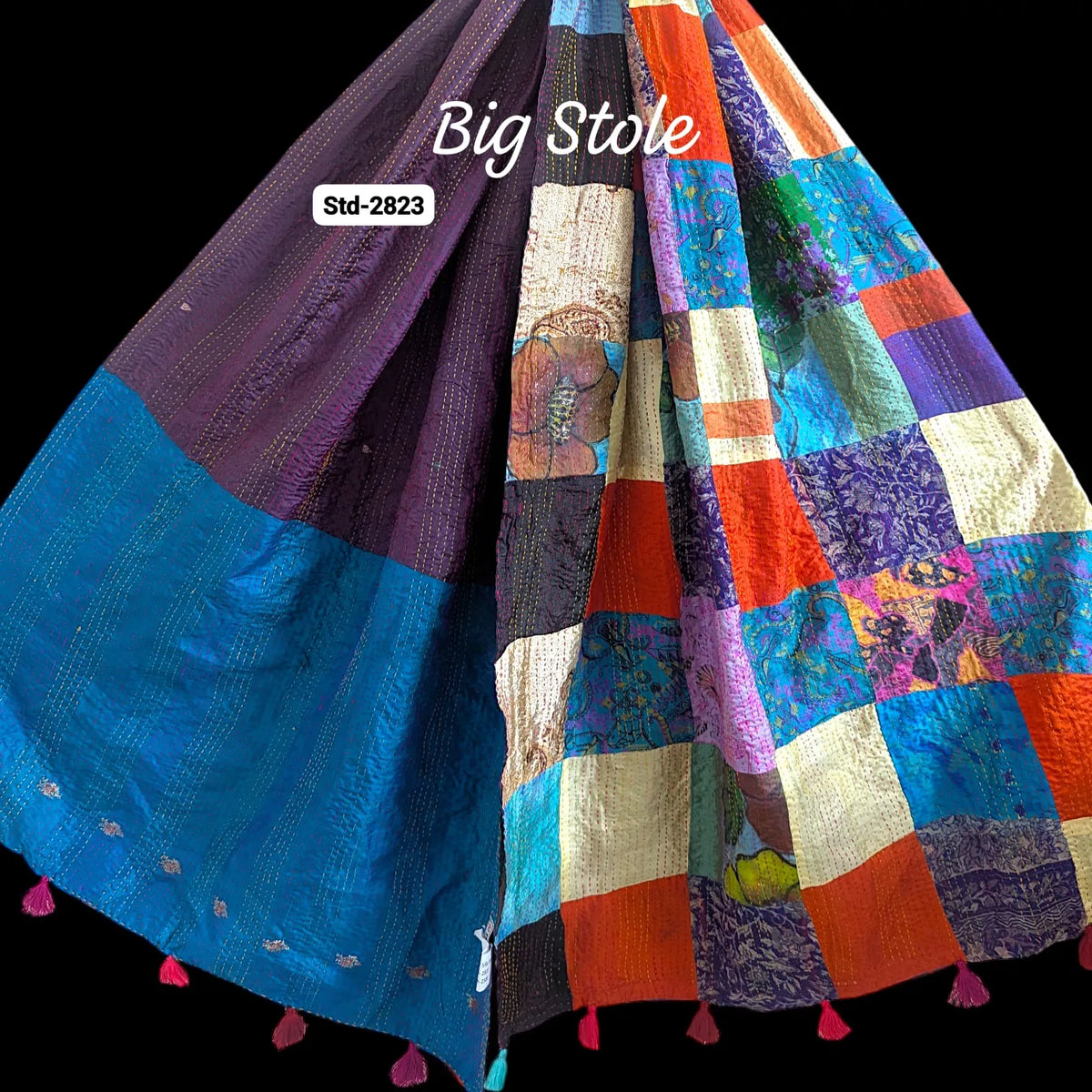 Handmade Silk Stole- While style meets utility-Big Size-2823
