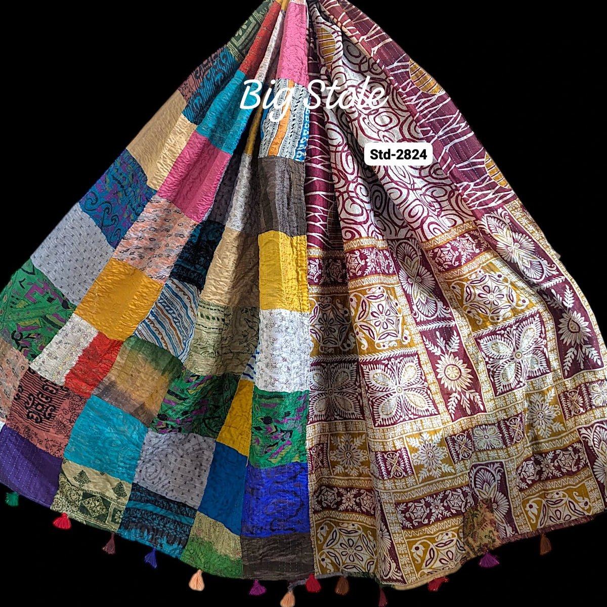 Handmade Silk Stole- While style meets utility-Big Size-2824