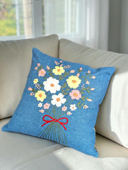 Hand-Stitched No Two Alike Jeans Cushion Cover_ CC-19