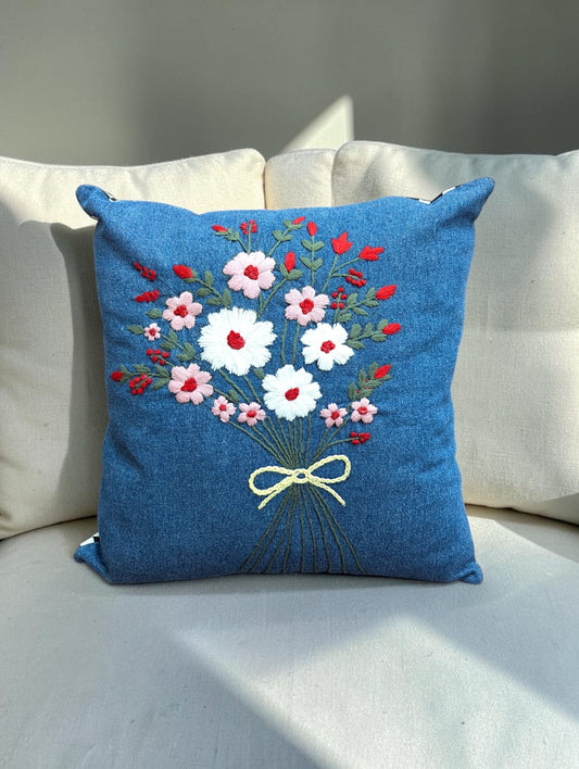Hand-Stitched No Two Alike Jeans Cushion Cover_ CC-20