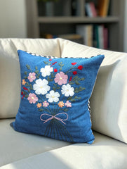 Hand-Stitched No Two Alike Jeans Cushion Cover_ CC-24