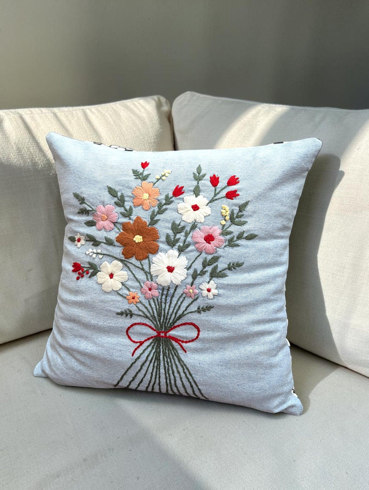Hand-Stitched No Two Alike Jeans Cushion Cover_ CC-27
