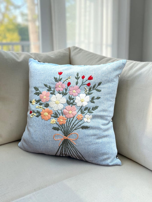 Hand-Stitched No Two Alike Jeans Cushion Cover_ CC-29