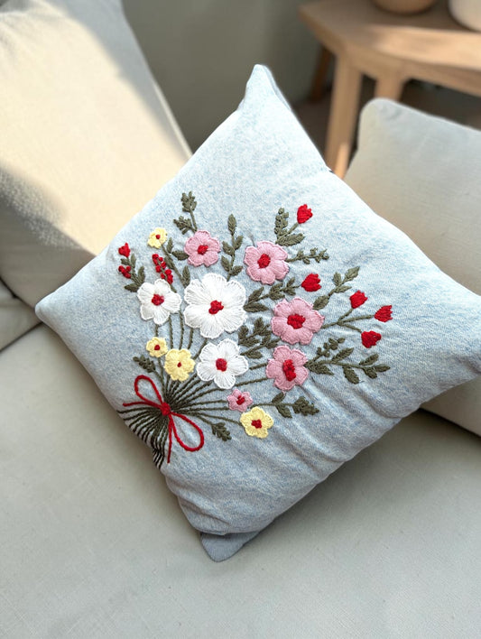 Hand-Stitched No Two Alike Jeans Cushion Cover_ CC-31