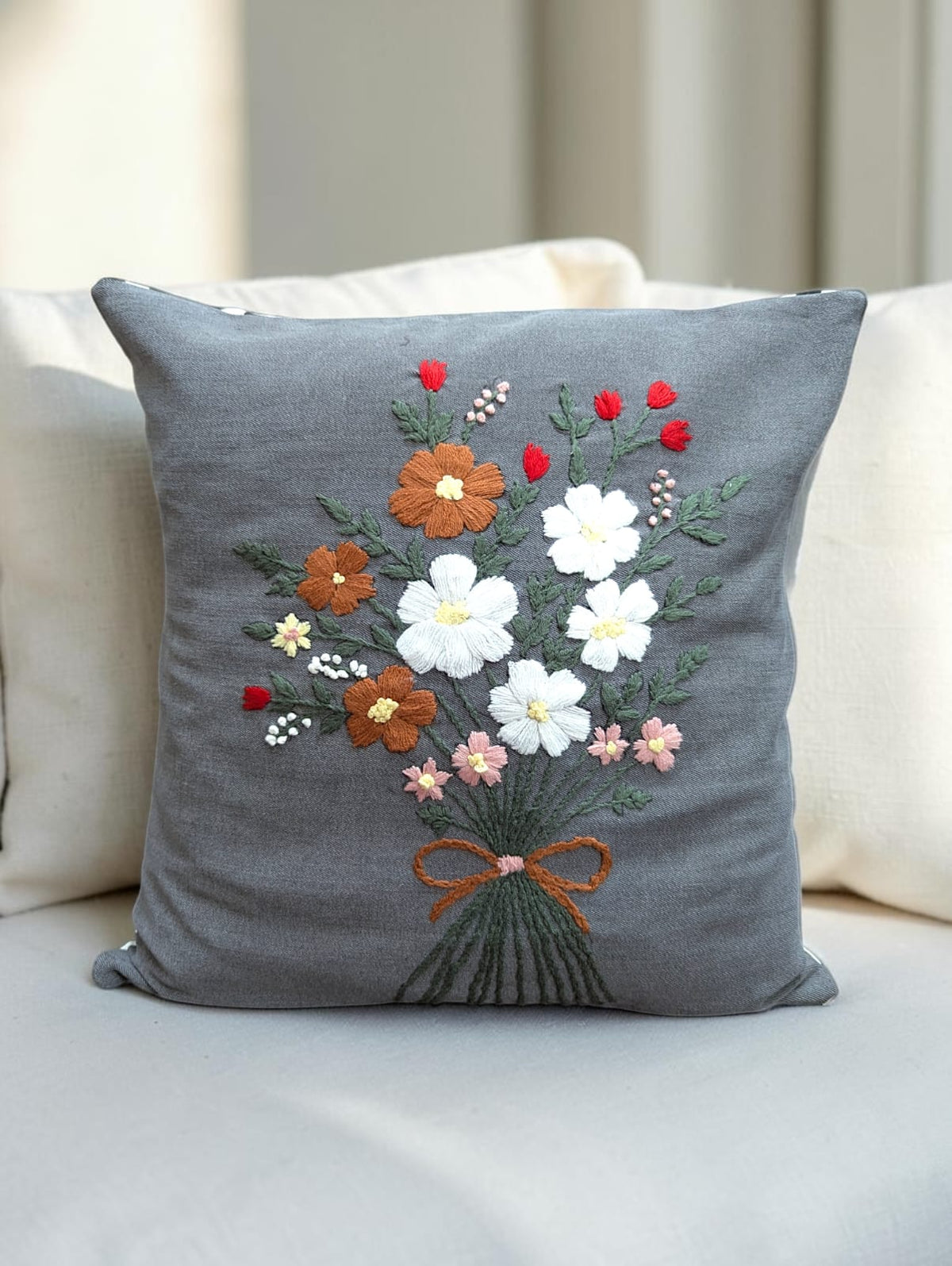 Hand-Stitched No Two Alike Jeans Cushion Cover_ CC-32