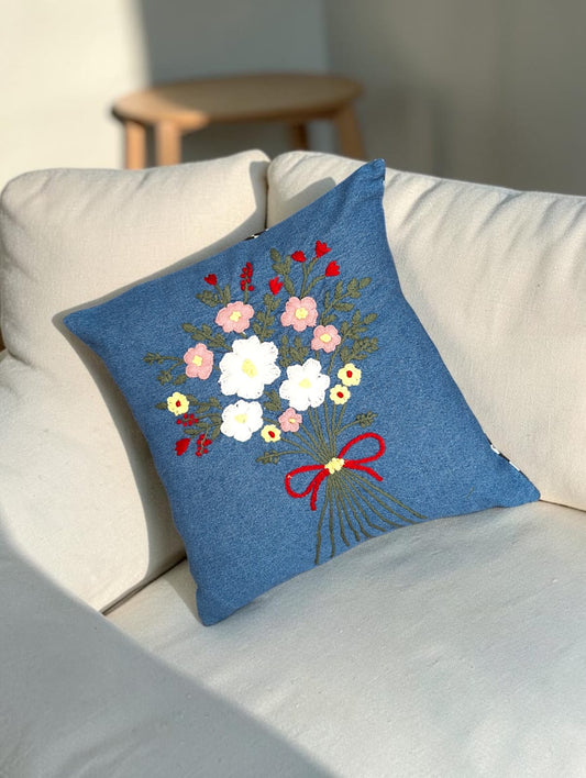 Hand-Stitched No Two Alike Jeans Cushion Cover_ CC-36