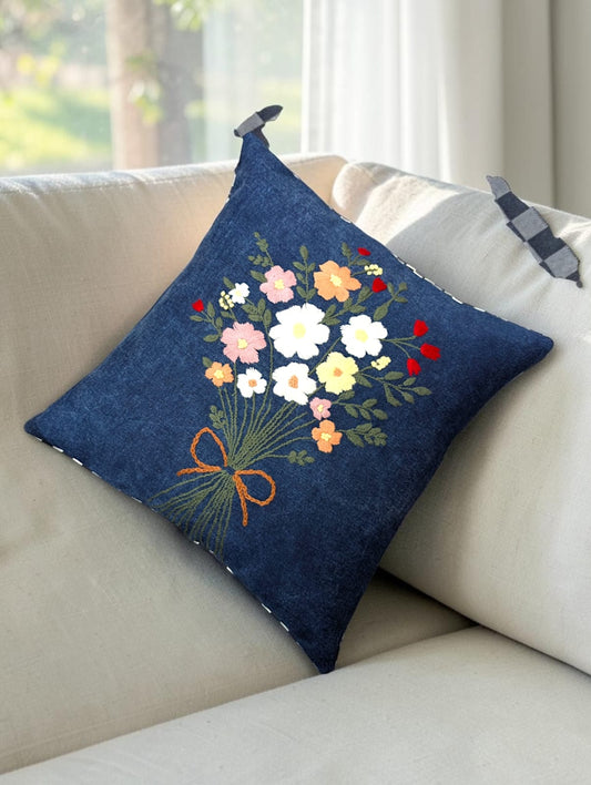 Hand-Stitched No Two Alike Jeans Cushion Cover_ CC-41
