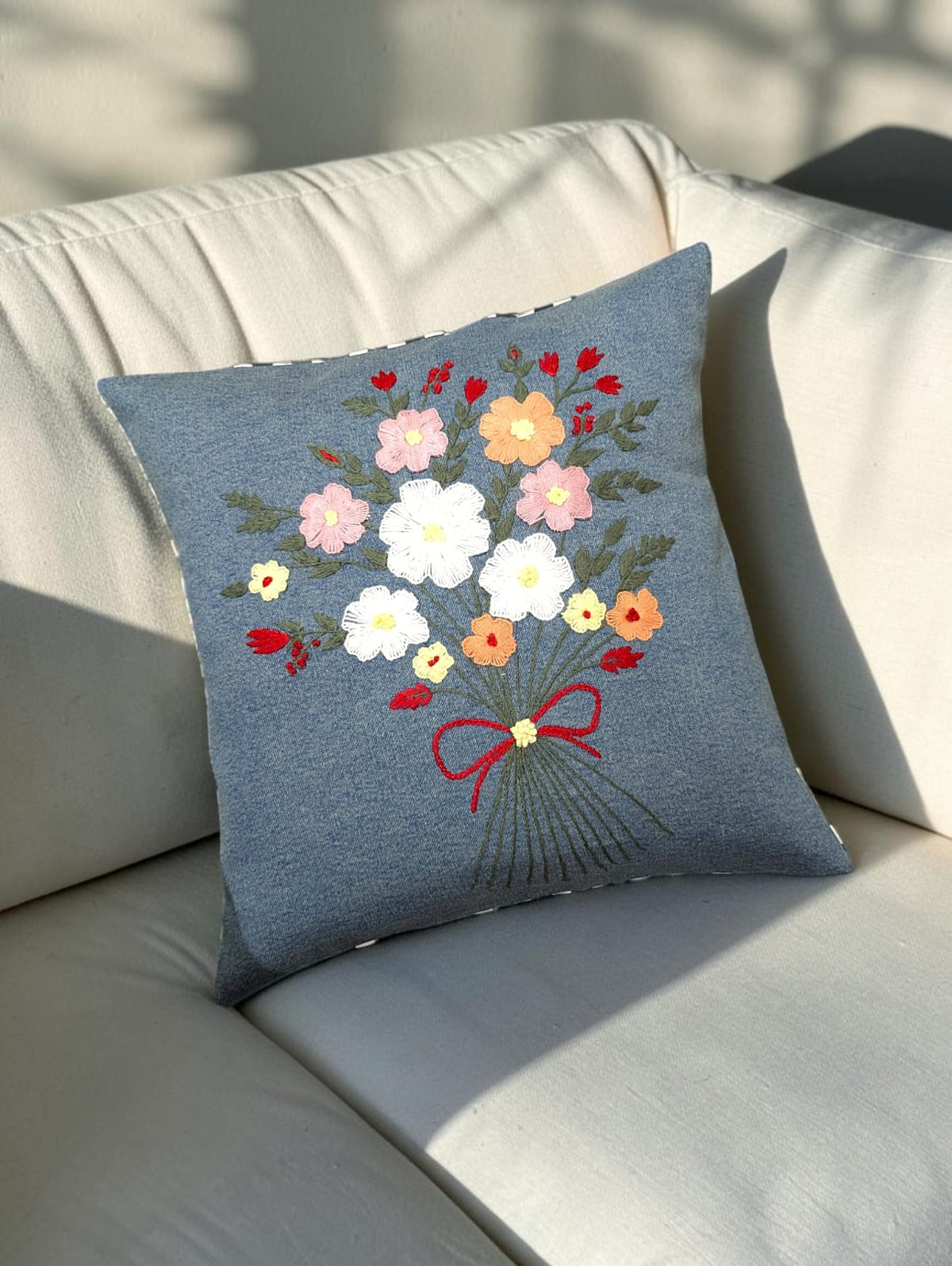 Hand-Stitched No Two Alike Jeans Cushion Cover_ CC-44