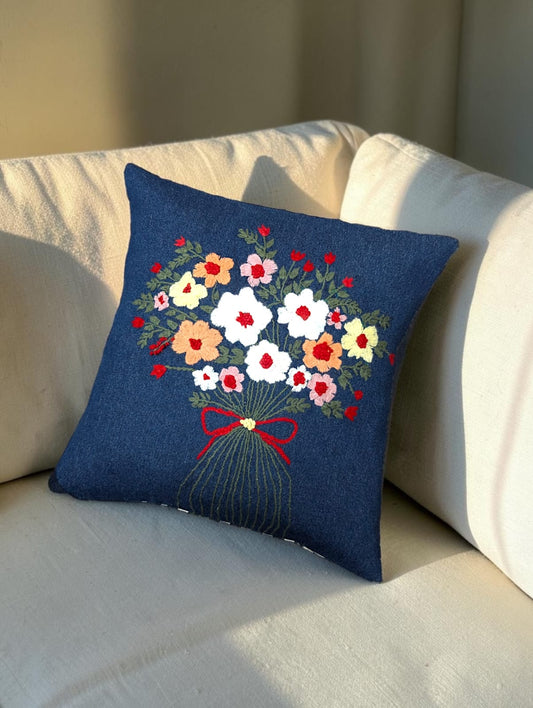 Hand-Stitched No Two Alike Jeans Cushion Cover_ CC-49