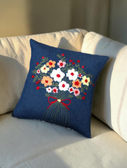 Hand-Stitched No Two Alike Jeans Cushion Cover_ CC-49