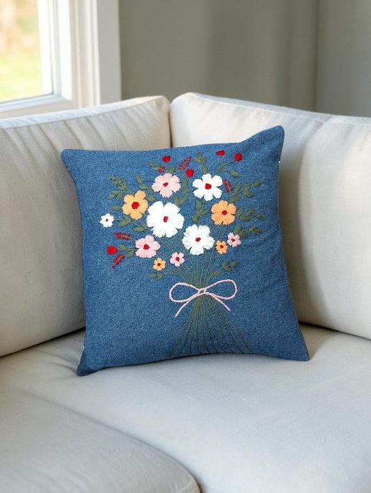 Hand-Stitched No Two Alike Jeans Cushion Cover_ CC-52
