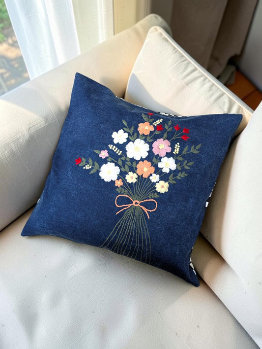 Hand-Stitched No Two Alike Jeans Cushion Cover_ CC-2