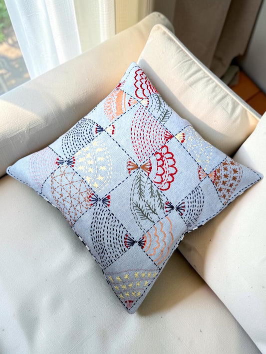 Hand-Stitched No Two Alike Jeans Cushion Cover_ CC-6
