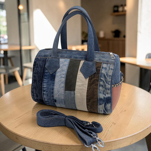 Duffle Bag – Kajolrekha Premium Patchwork Denim Duffle Bag