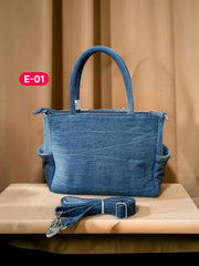 Irha-Patchwork Denim Tote Bag-E01