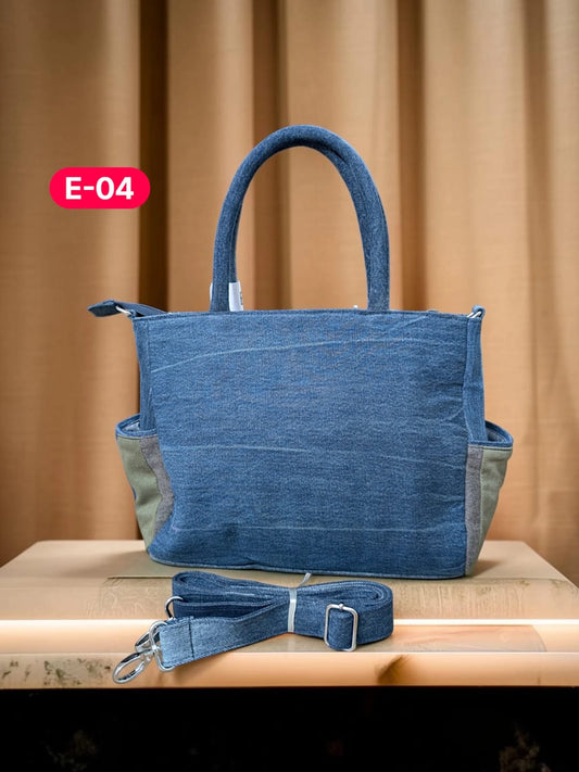 Irha-Patchwork Denim Tote Bag-E04