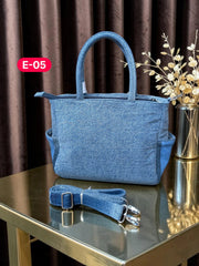 Irha-Patchwork Denim Tote Bag-E05