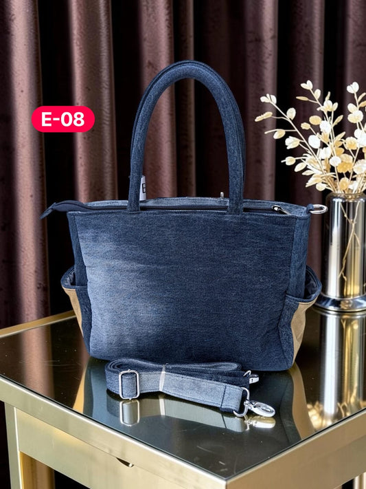 Irha-Patchwork Denim Tote Bag-E08
