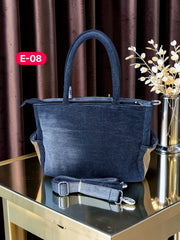Irha-Patchwork Denim Tote Bag-E08