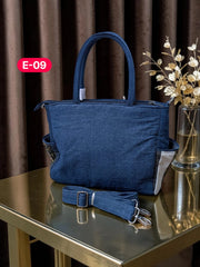 Irha-Patchwork Denim Tote Bag-E09