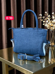 Irha-Patchwork Denim Tote Bag-E10