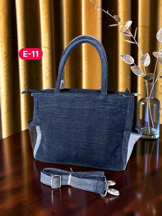 Irha-Patchwork Denim Tote Bag-E11
