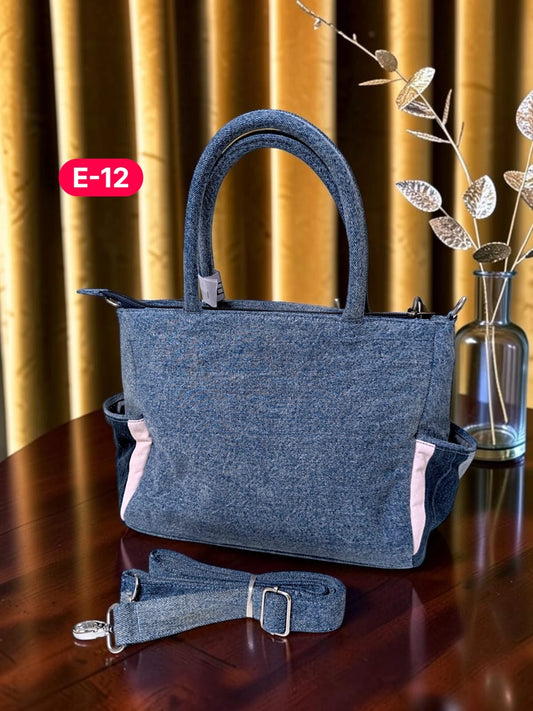Irha-Patchwork Denim Tote Bag-E12