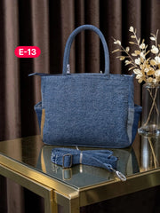 Irha-Patchwork Denim Tote Bag-E13