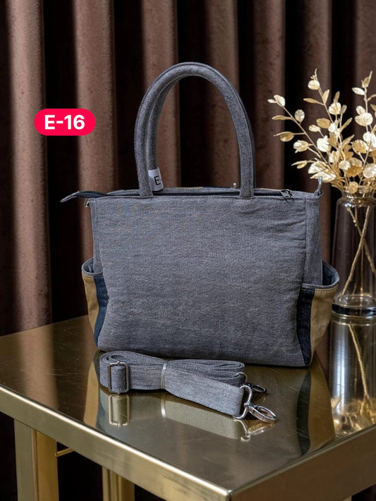 Irha-Patchwork Denim Tote Bag-E16