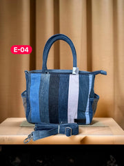 Irha-Patchwork Denim Tote Bag-E04