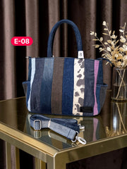 Irha-Patchwork Denim Tote Bag-E08