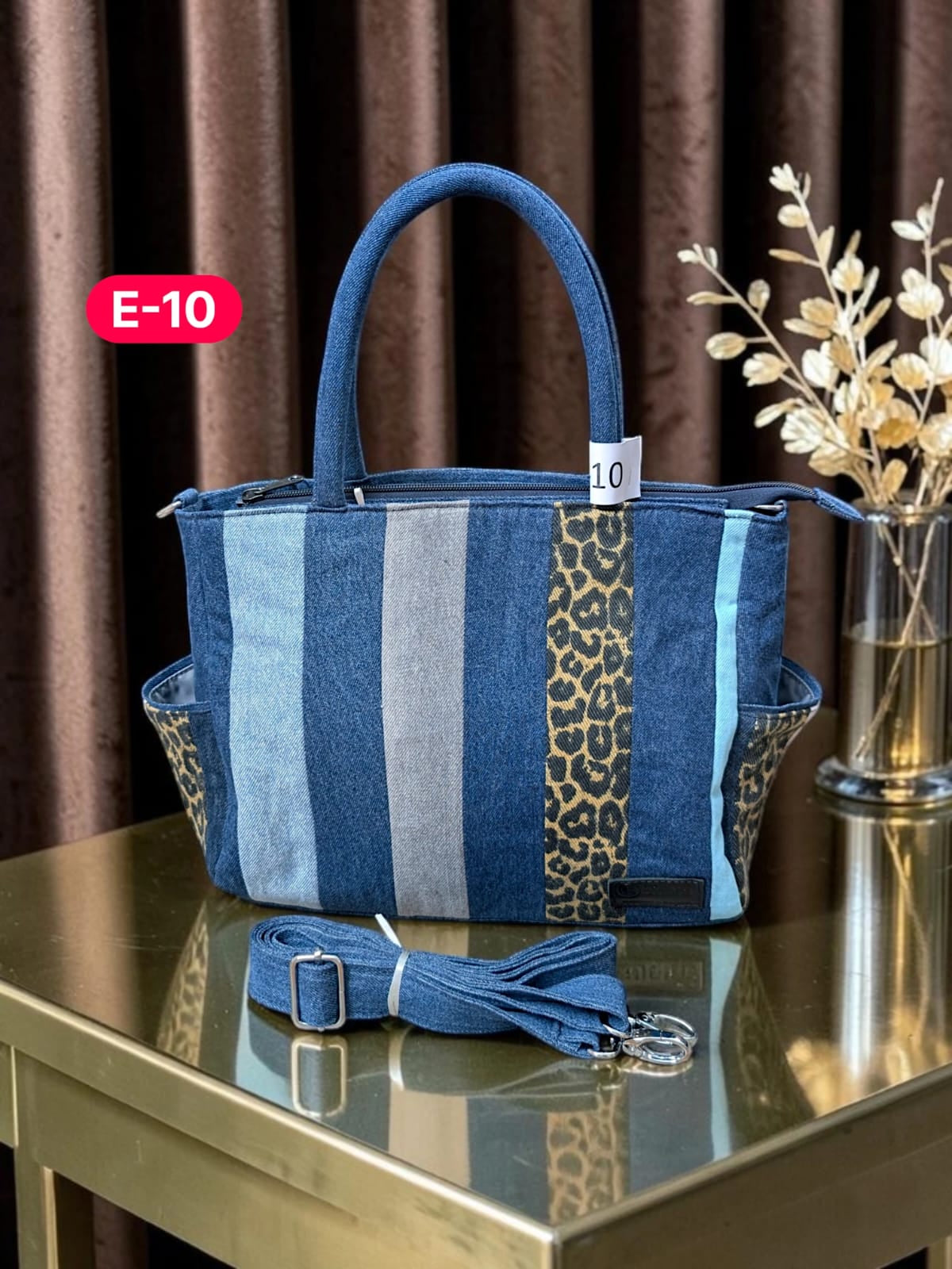 Irha-Patchwork Denim Tote Bag-E10