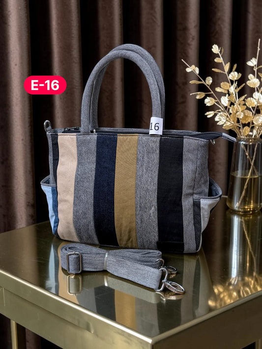 Irha-Patchwork Denim Tote Bag-E16