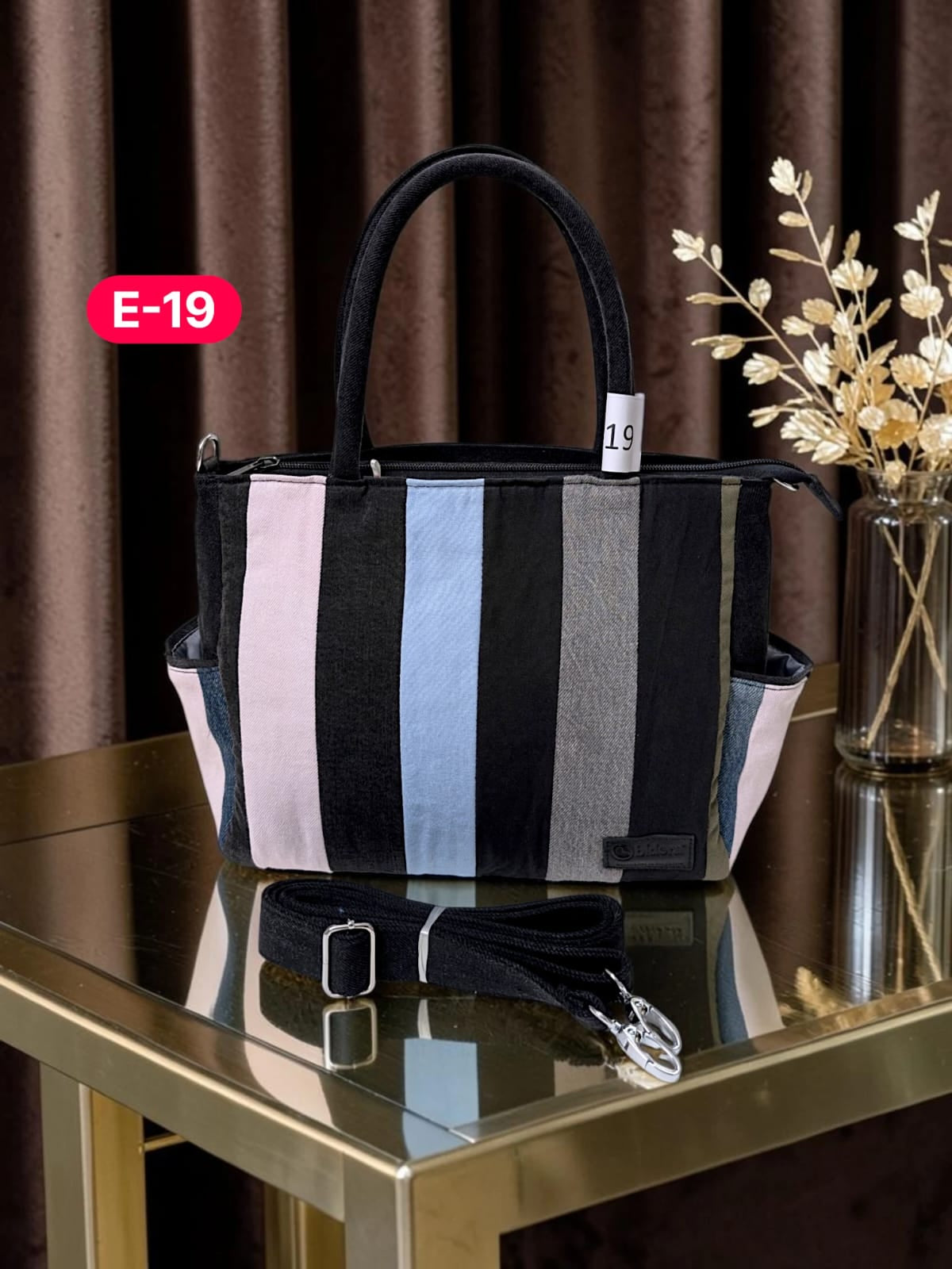 Irha-Patchwork Denim Tote Bag-E19