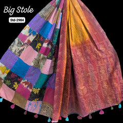 Handmade Silk Stole- While style meets utility-Big Size-2994