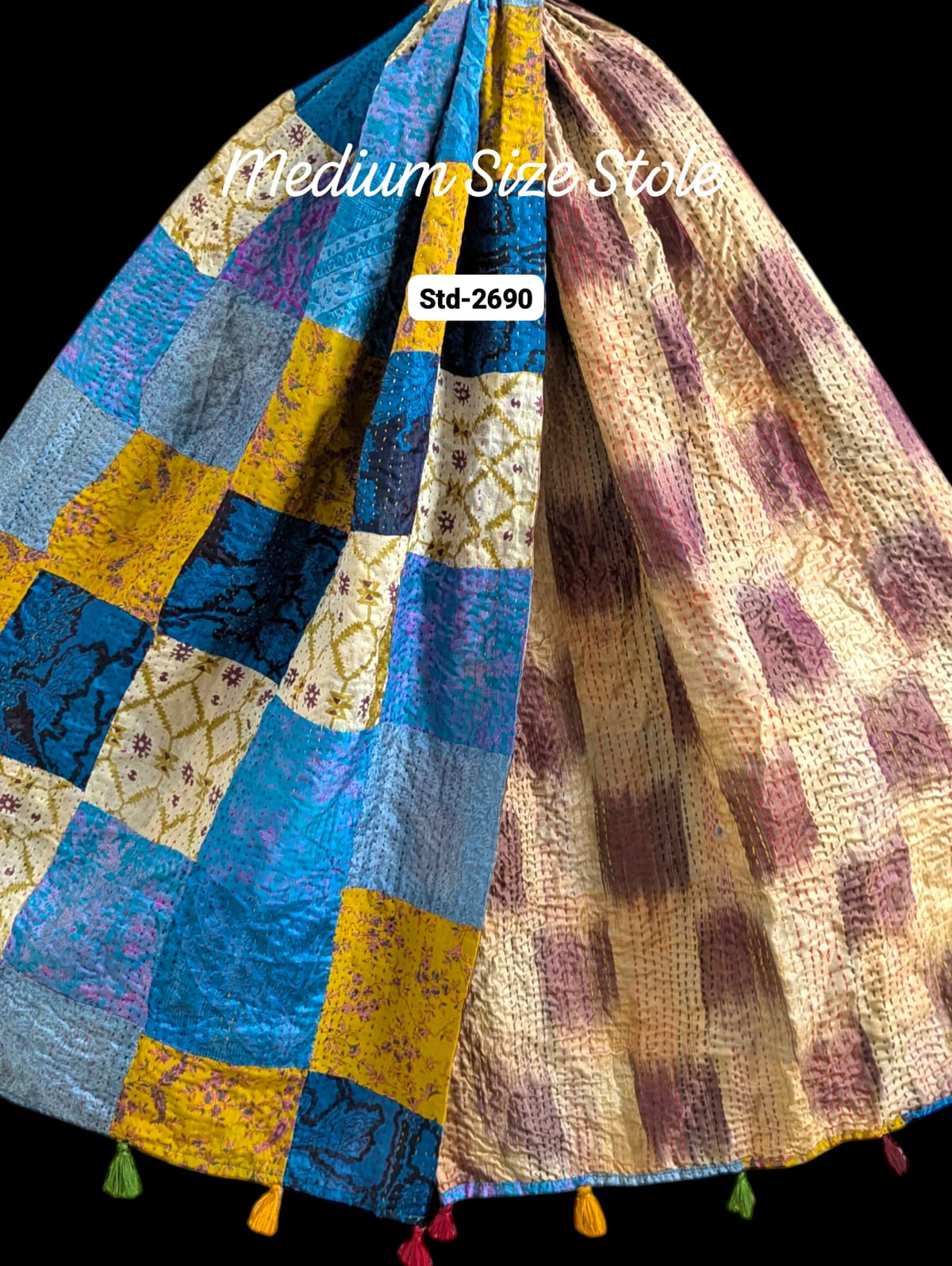Handmade Silk Stole- While style meets utility- Medium Size-2690