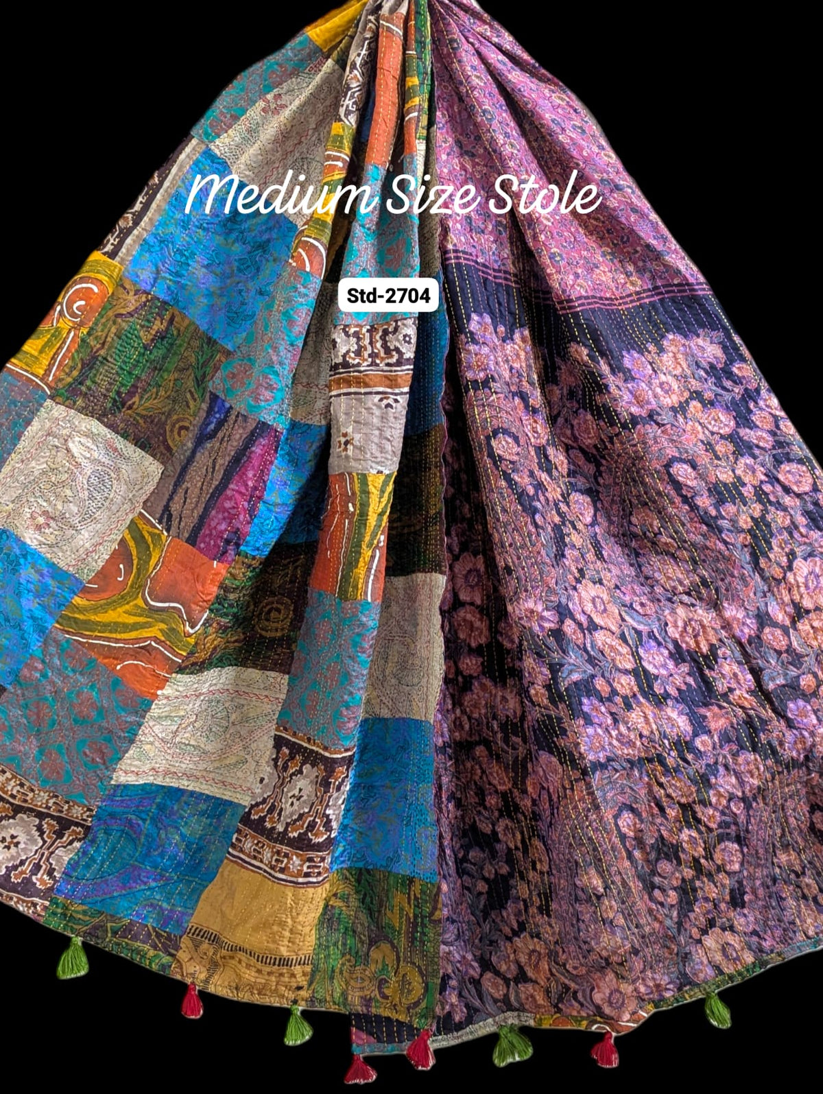 Handmade Silk Stole- While style meets utility- Medium Size-2704