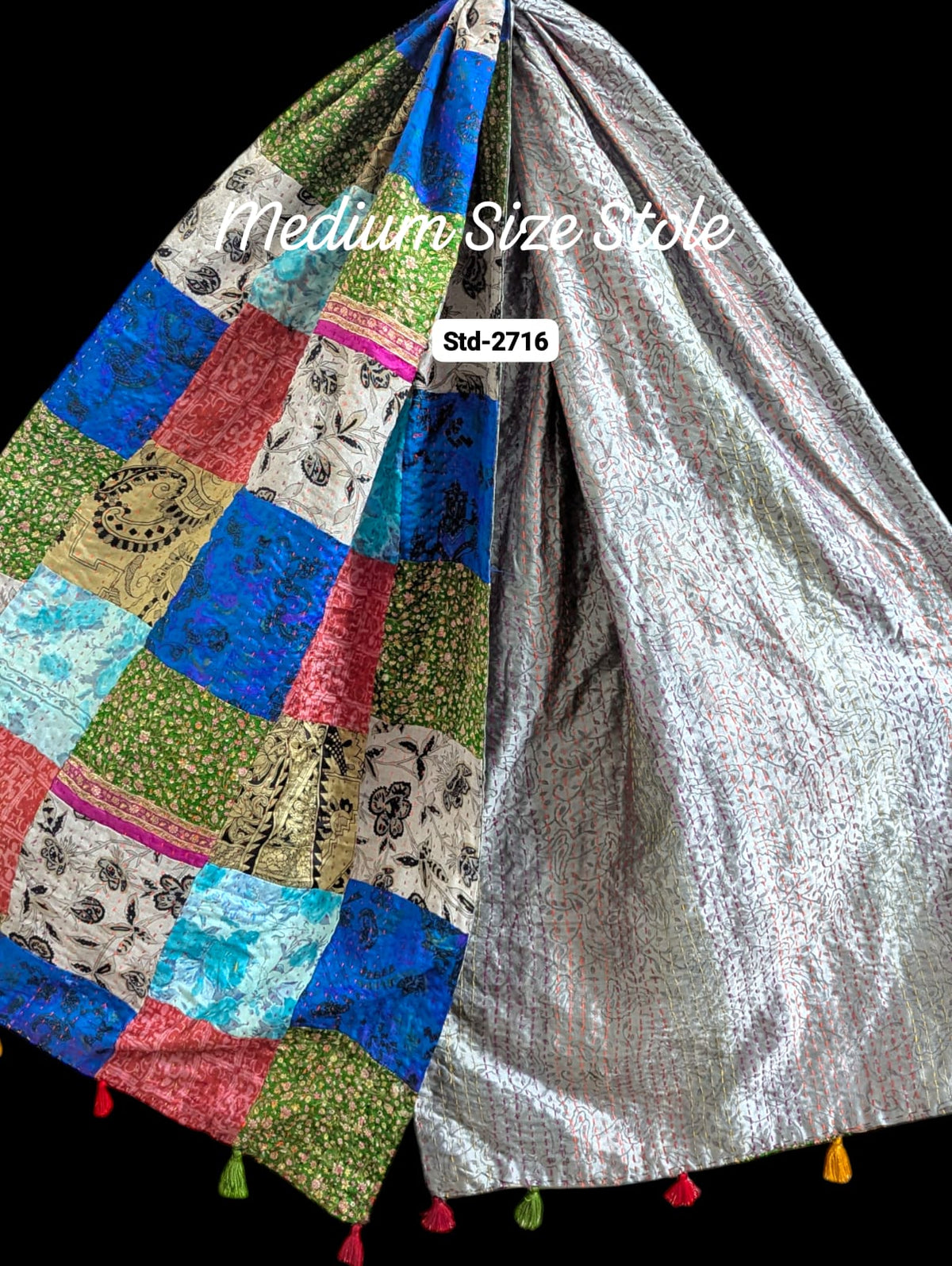Handmade Silk Stole- While style meets utility- Medium Size-2716