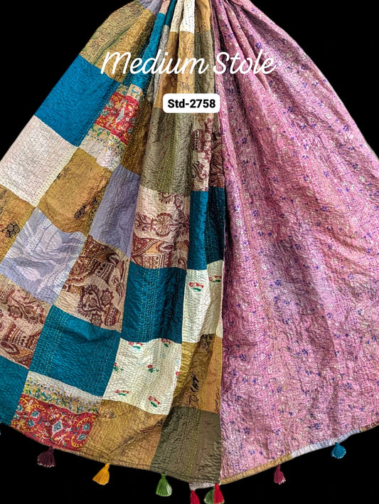 Handmade Silk Stole- While style meets utility- Medium Size-2758