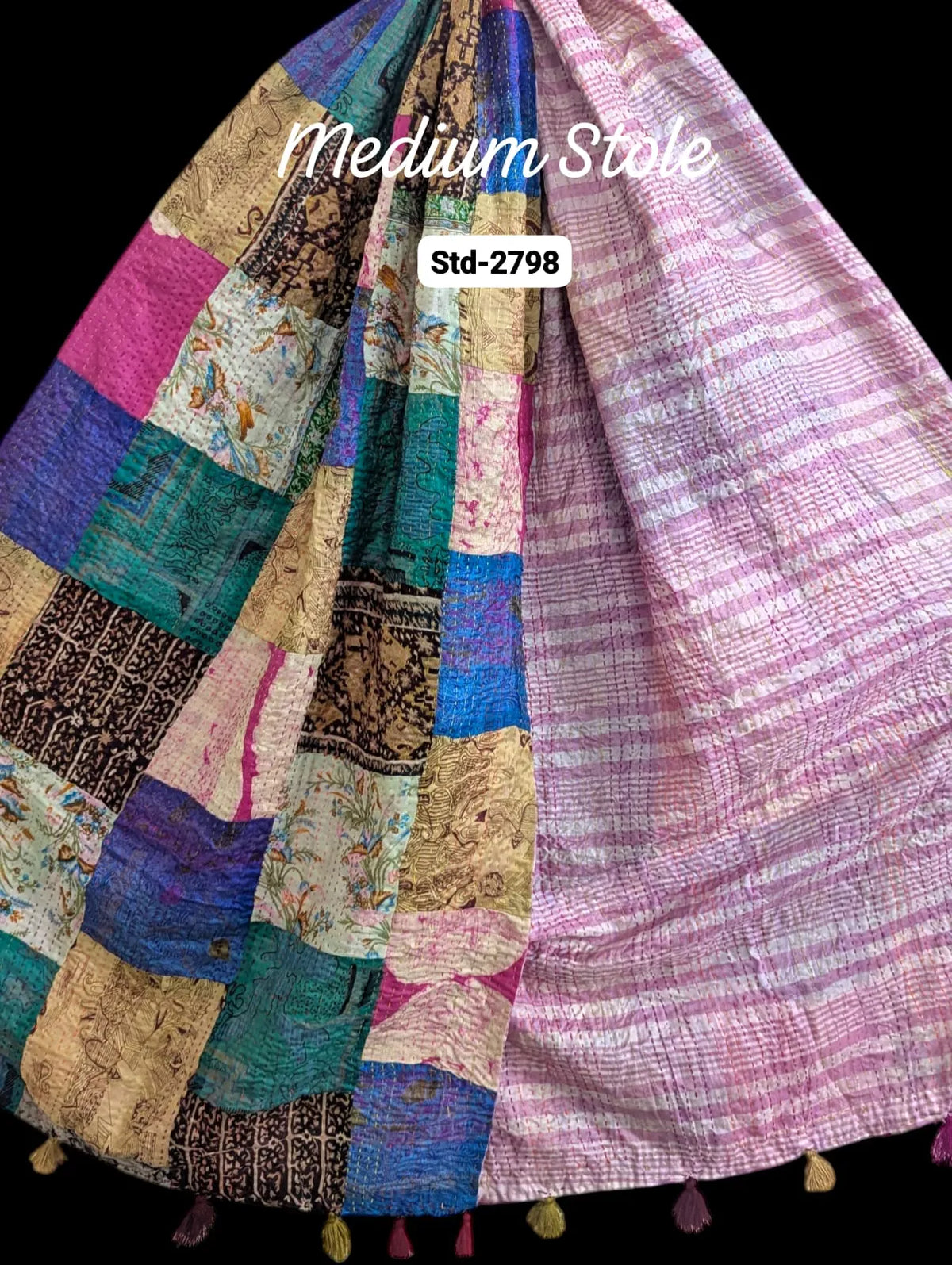 Handmade Silk Stole- While style meets utility- Medium Size-2798