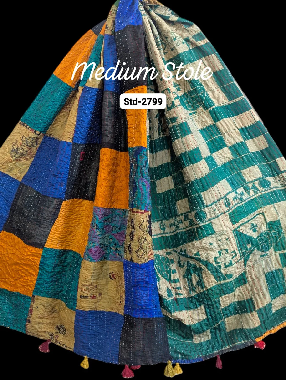 Handmade Silk Stole- While style meets utility- Medium Size-2799