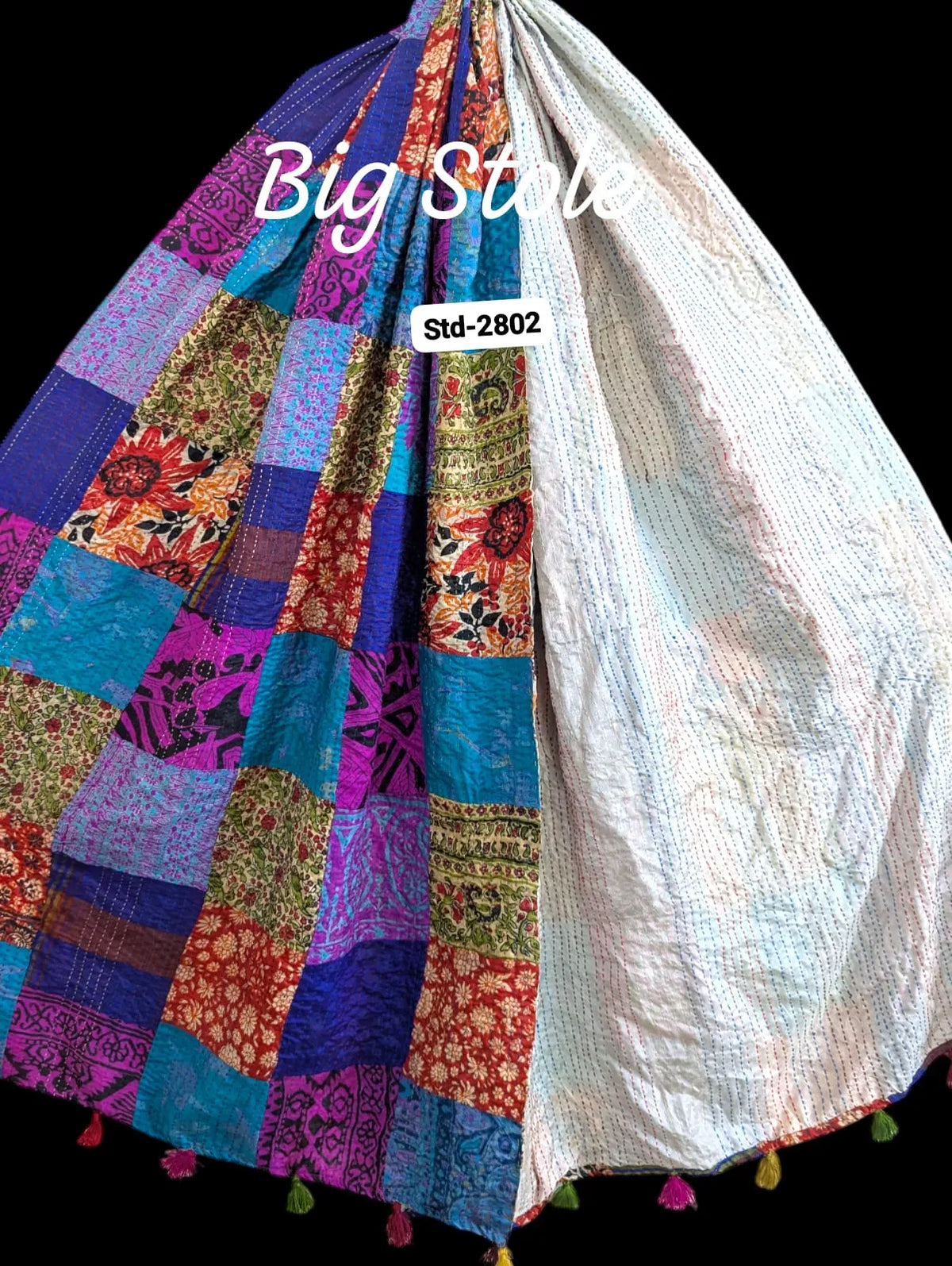 Handmade Silk Stole- While style meets utility-Big Size-2802