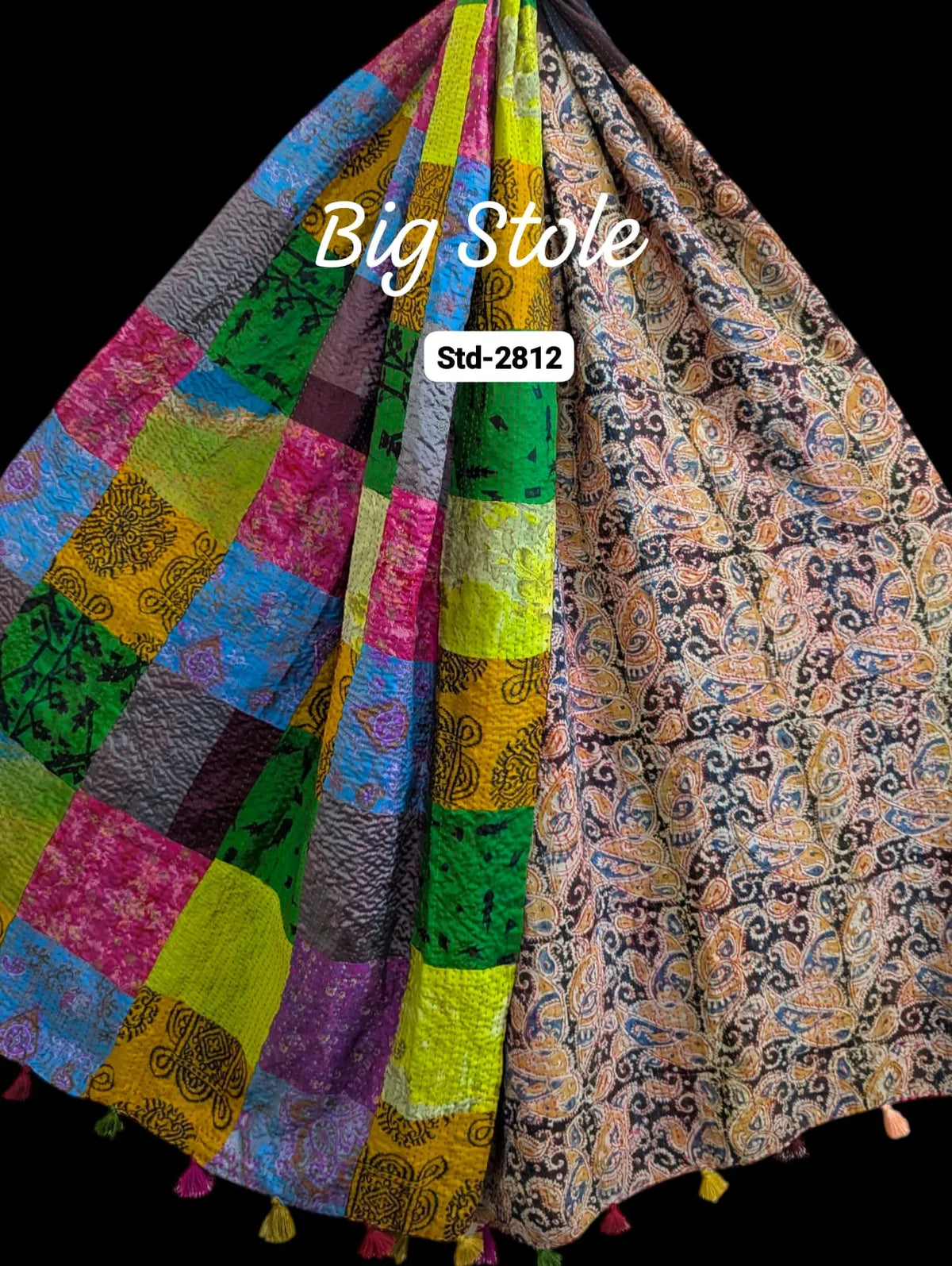 Handmade Silk Stole- While style meets utility-Big Size-2812