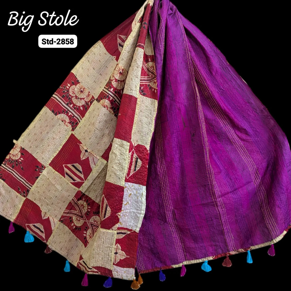 Handmade Silk Stole- While style meets utility-Big Size-2958