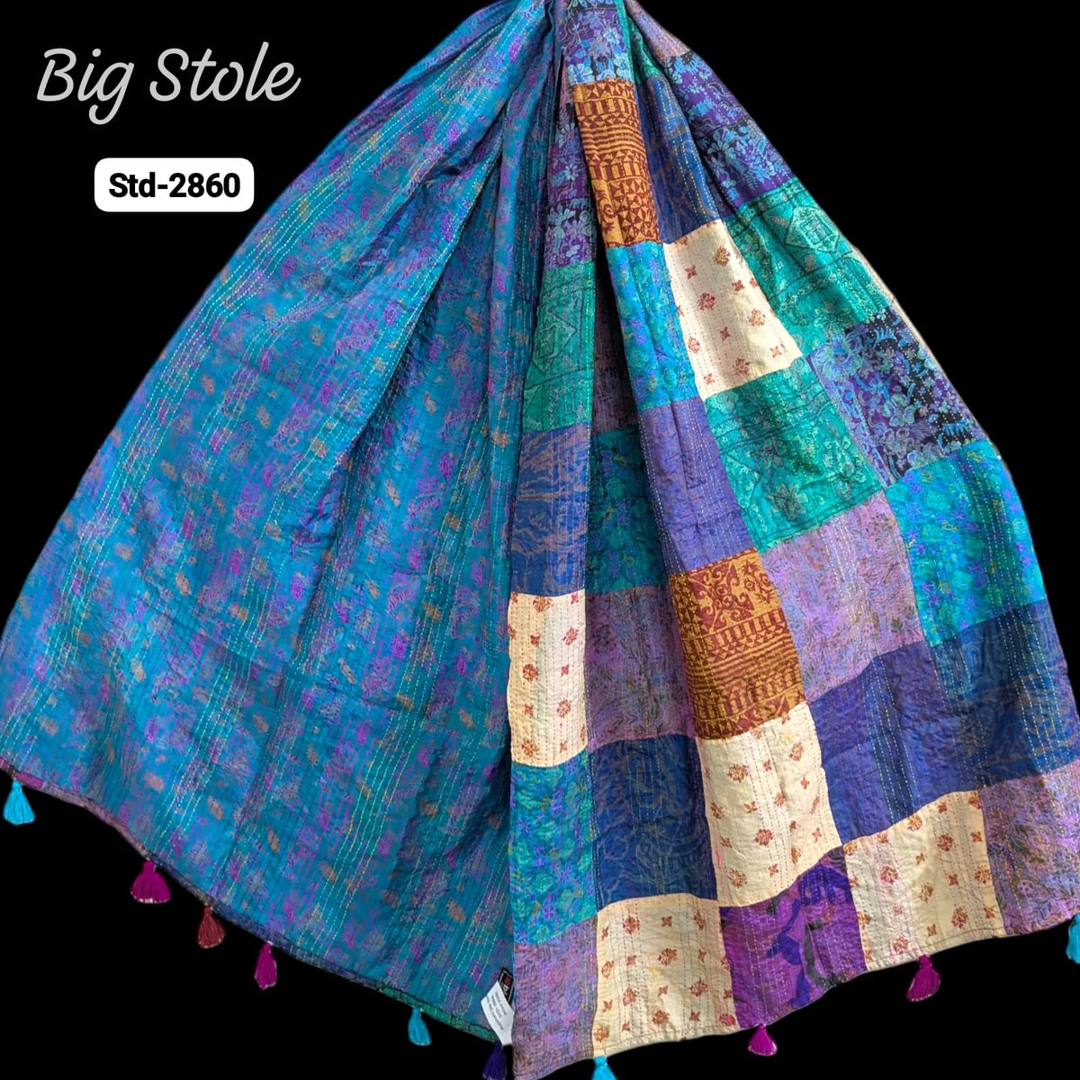 Handmade Silk Stole- While style meets utility-Big Size-2960