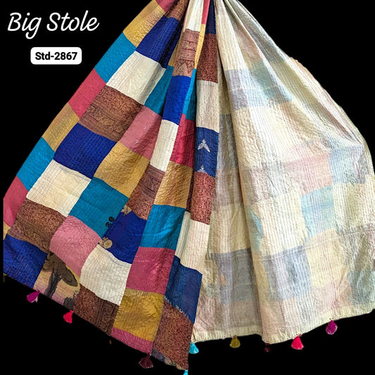 Handmade Silk Stole- While style meets utility-Big Size-2867