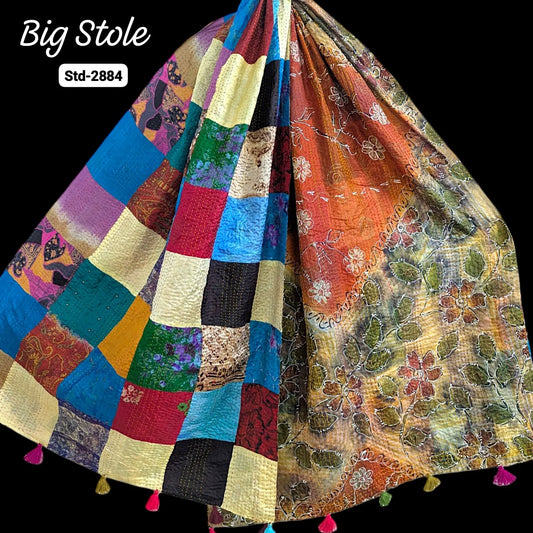 Handmade Silk Stole- While style meets utility-Big Size-2894