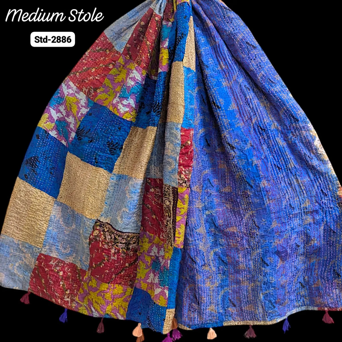 Handmade Silk Stole- While style meets utility- Medium Size-2886