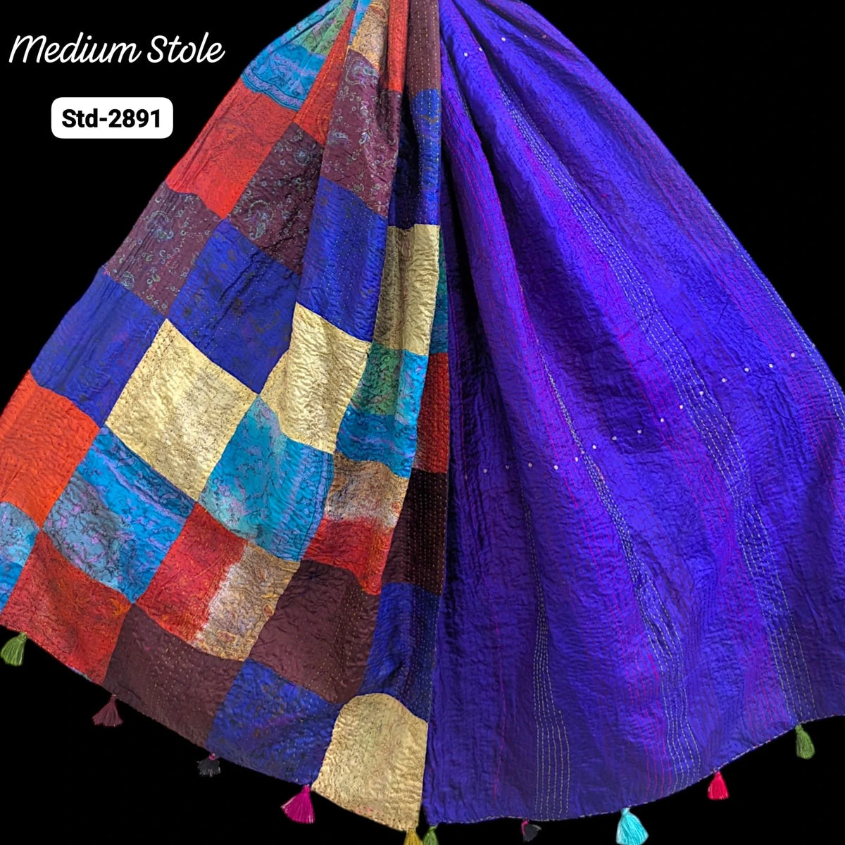 Handmade Silk Stole- While style meets utility- Medium Size-2891